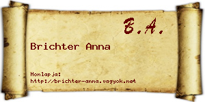 Brichter Anna névjegykártya
